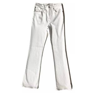 J Crew Denim 27 x 31 White Jeans Curvy Full Length Demi Boot Stretch